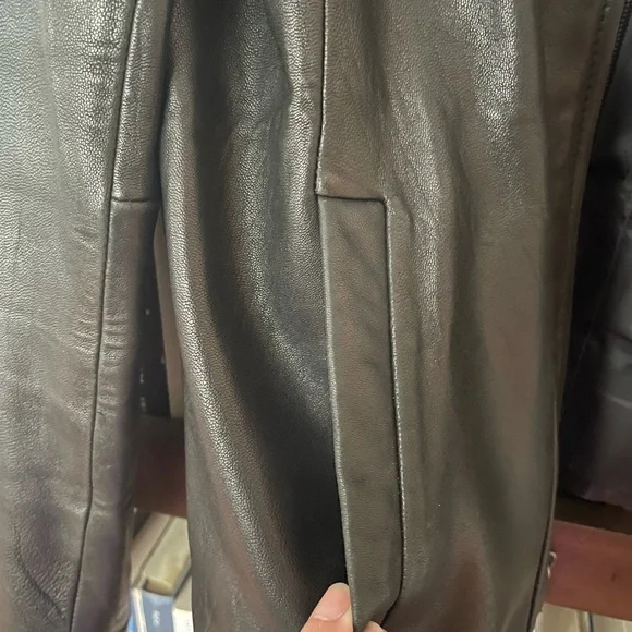 Kenneth Cole Reaction Black Leather Jacket - Picture 2 of 13